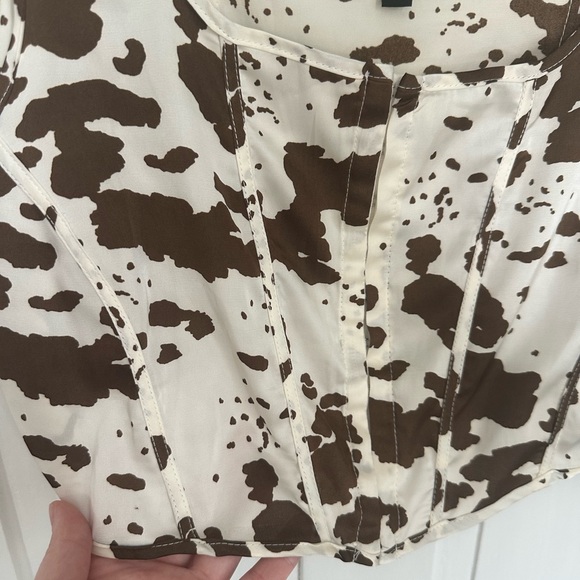 NWT Mixed Threads LA cow print corset crop top - Picture 3 of 7